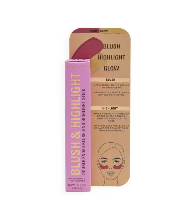 Stick Dúo de Iluminador y Colorete - Make Up Revolution : Mauve Glow - 2