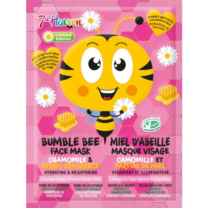 Mascarilla Facial de Tela Bumble Bee Camomila y Miel - Montagne Jeunesse - 1