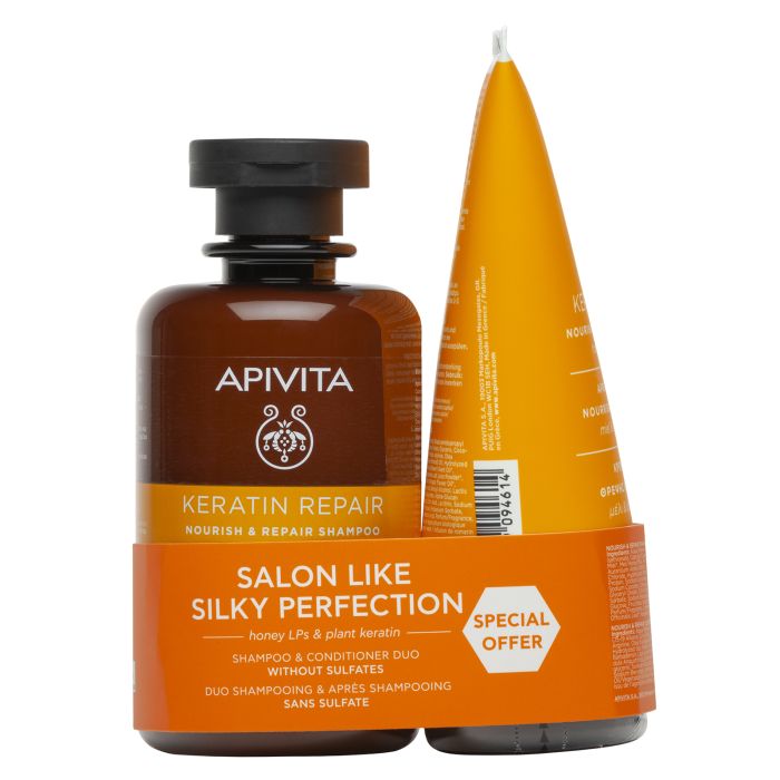 Estuche Keratin Repair Champú y Acondicionador sin Sulfatos - Apivita - 1