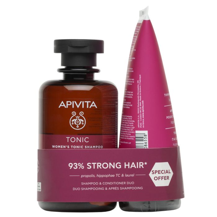 Estuche Anticaída para Mujer Champú y Acondicionador Tonificantes - Apivita - 1