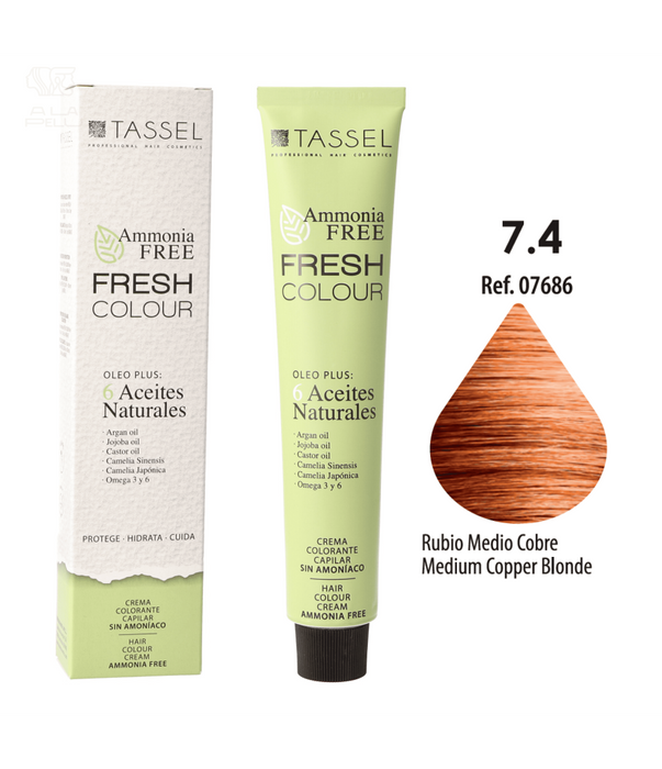 Tinte Fresh Colour sin Amoniaco 100ml - Tassel : 7.4 Rubio medio cobre - 1