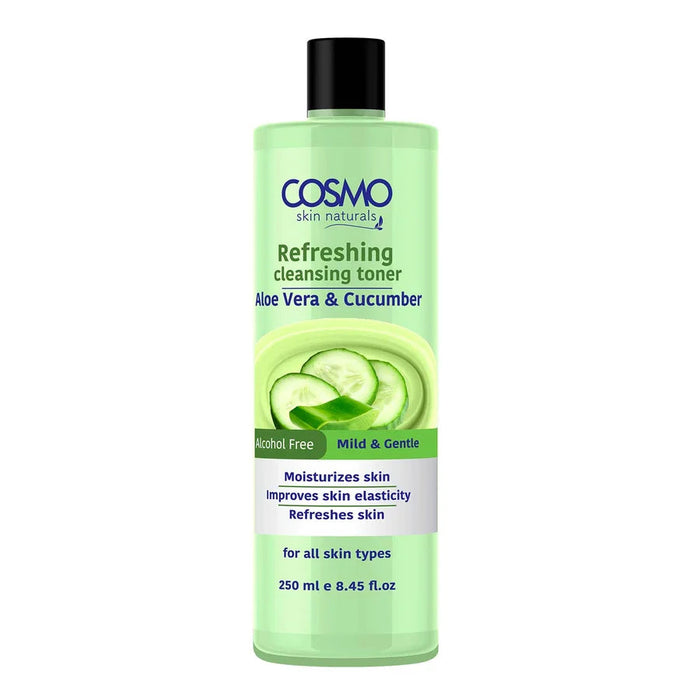 Face Care Aloe Vera and Cucumber Facial Cleansing Toner 250ml - Cosmo - 1