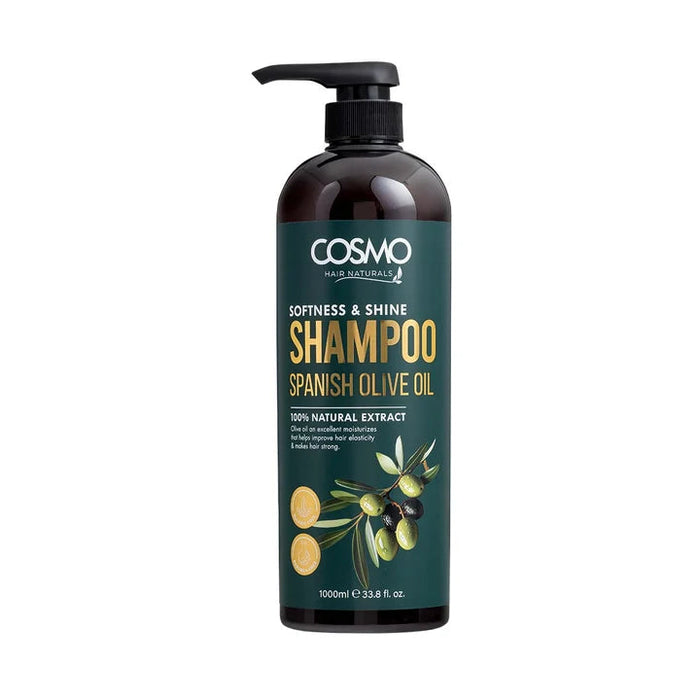 Hair Care Softness and Shine Spanish Olive Oil Shampoo 100% Natural Extract 1000ml - Cosmo - 1