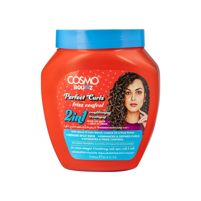 Bounz Hair Treatment 2in1 Frizz 1000ml Curl - Cosmo - 1